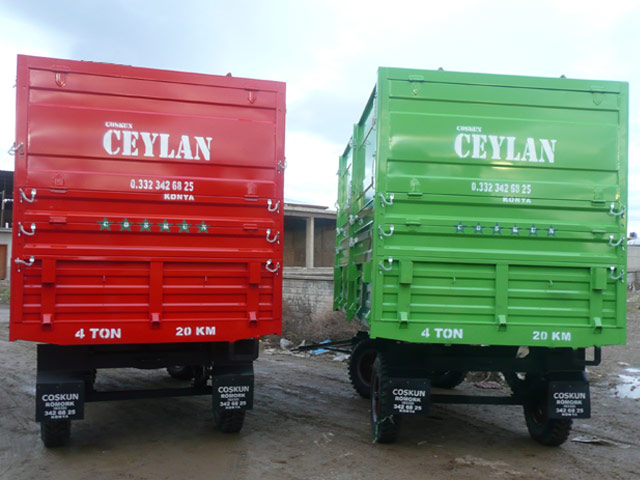 COŞKUN; Konya traktör römorku imalatı, saman konteyneri imalatı, tek çift ilaveli traktör römorku,
