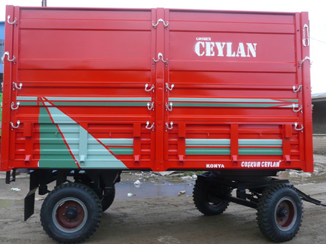 COŞKUN; Konya damperli saman konteynırı, ilaveli traktör römorku, damperli traktör römorku
